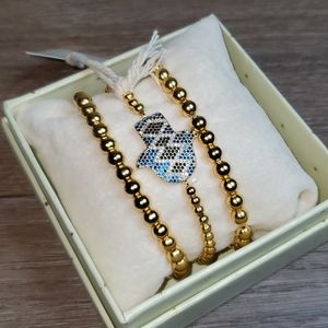 Eye Candy LA Arm Candy Hamsa Bracelet Stack Set